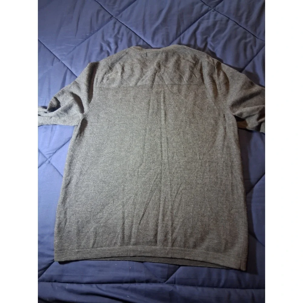 Banana Republic Mens Extra Fine Merino Wool Crewneck Sweater Gray Large